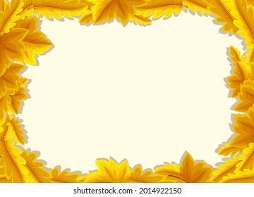 Empty background with yellow leaves frame illustration