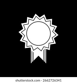Ícone de emblema vazio isolado no plano de fundo preto