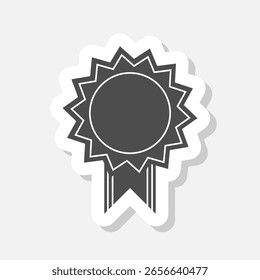 Etiqueta de ícone de emblema vazia isolada em fundo cinza