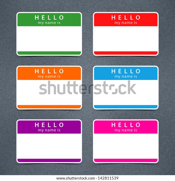 Empty Badge Name Hello My Stock Vector Royalty Free