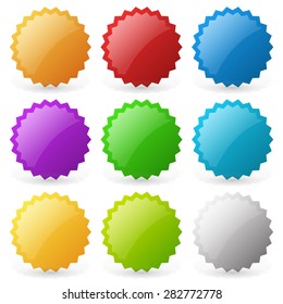 Empty badge, starburst, price flash shapes. Editable vector.