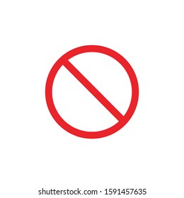 empty ban sign, prohibited not allowed red sign, Stock Vector illustration isolated on white background.