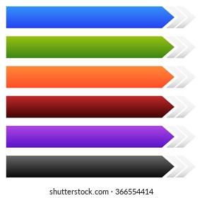 Empty banner, button background with arrow shape in various colors.