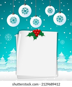 Empty banner in Christmas theme  illustration