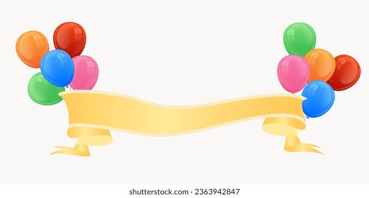 empty banner with colorful balloons. Vector illustration. copy space