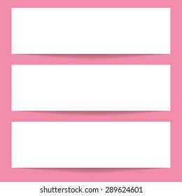 Empty banner design template for business and design with transparent vector shadows. Vector template, mock up isolated on bright background.