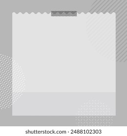 An empty banner frame with a mechanical pattern decoration on a gray background.