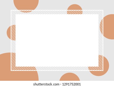empty banner frame polka dot brown colors for background, banner frame polka dot pastel brown colors copy space advertising, template banner blank and polka dot brown on gray frame for graphic design