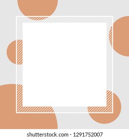 empty banner frame polka dot brown colors for background, banner frame polka dot pastel brown colors copy space advertising, template banner blank and polka dot brown on gray frame for graphic design