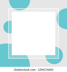 empty banner frame polka dot blue colors pastel for background, banner frame polka dot pastel blue colors copy space advertising, template banner blank and polka dot blue on gray frame graphic design