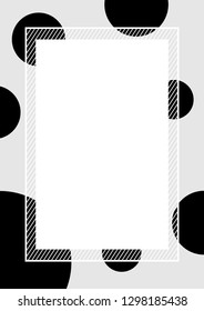empty banner frame polka dot black colors for background, banner frame polka dot pastel black colors copy space advertising, template banner blank and polka dot black on gray frame for graphic design