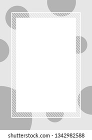 empty banner frame polka dot grey colors rectangle background, banner frame polka dot pastel grey and copy space advertising, template banner blank and polka dot gray frame for graphic design