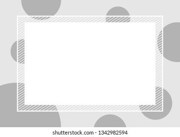 empty banner frame polka dot grey colors rectangle background, banner frame polka dot pastel grey and copy space advertising, template banner blank and polka dot gray frame for graphic design