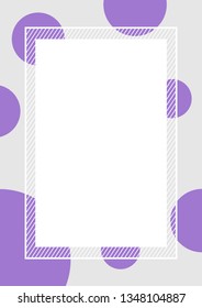 empty banner frame polka dot purple colors rectangle background, banner frame polka dot pastel purple and copy space advertising, template banner blank and polka dot purple gray frame for graphic
