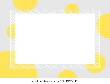empty banner frame polka dot yellow colors pastel for background, banner frame polka dot pastel yellow colors copy space advertising, template banner blank and polka dot on gray frame graphic design