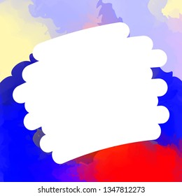 empty banner frame with watercolor texture for background, hand drawn empty frame brush of water color green, banner art mixed of multicolor, brush hand draw frame colorful watercolor for banner blank