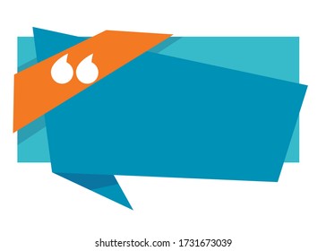 Empty banner with inverted commas and copy space. Isolated icon of blank chatting box for dialog or conversation, giving point of views and thoughts. Ideas or memos form, vector in flat style