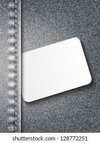 Empty banner on jeans background