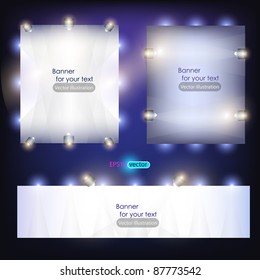 Empty banner  for product advertising with lighting
