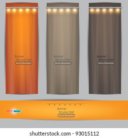 Empty banner for product advertising with lighting