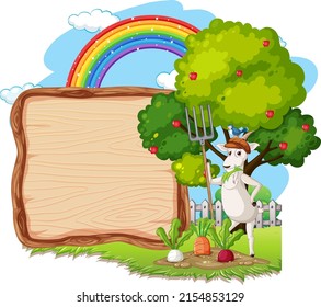 Empty banner template with farm animals illustration