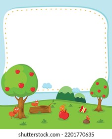 Empty banner template with landscape background illustration