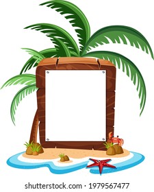 Leere Bannervorlage mit Sommerstrand-Element einzelne Illustration