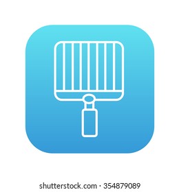 Empty barbecue grill grate line icon for web, mobile and infographics. Vector white icon on the blue gradient square with rounded corners isolated on white background.