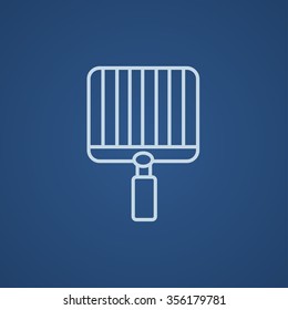 Empty barbecue grill grate line icon for web, mobile and infographics. Vector light blue icon isolated on blue background.