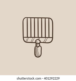 Empty barbecue grill grate sketch icon.