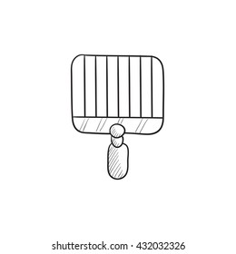 Empty barbecue grill grate vector sketch icon isolated on background. Hand drawn Empty barbecue grill grate icon. Empty barbecue grill grate sketch icon for infographic, website or app.