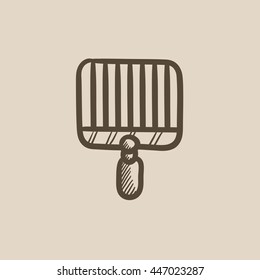 Empty barbecue grill grate vector sketch icon isolated on background. Hand drawn Empty barbecue grill grate icon. Empty barbecue grill grate sketch icon for infographic, website or app.