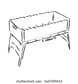 parrilla de barbacoa vacía, ilustración de esbozo vectorial 