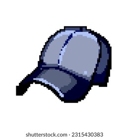 empty baseball cap game pixel art retro vector. bit empty baseball cap. old vintage illustration