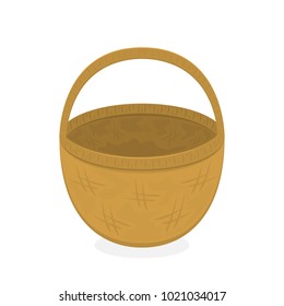 Empty basket isolated on white background, illustration.