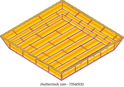 empty basket isolated on white background