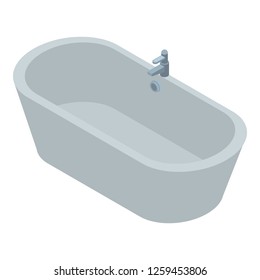 Empty bathtub icon. Isometric of empty bathtub vector icon for web design isolated on white background