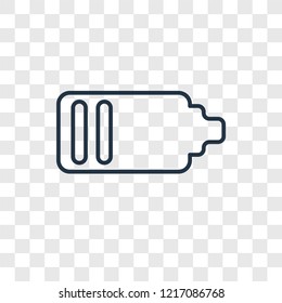 Empty Battery concept vector linear icon isolated on transparent background, Empty Battery concept transparency concept in outline style