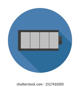 Empty battery, flat icon with a long shadow 