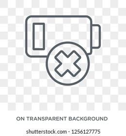 Empty battery icon. Empty battery design concept from  collection. Simple element vector illustration on transparent background.