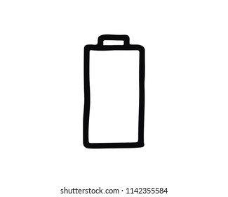empty battery icon hand drawn design illustration,designed for web and app