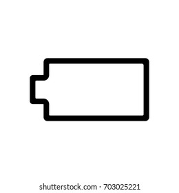 Empty Battery icon, iconic symbol, on transparency grid.  Vector Iconic Design.