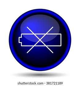 Empty battery icon. Internet button on white background. EPS10 vector
