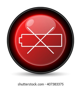 Empty battery icon. Internet button on white background. EPS10 vector
