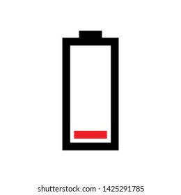 Empty battery icon. low battery indicator.