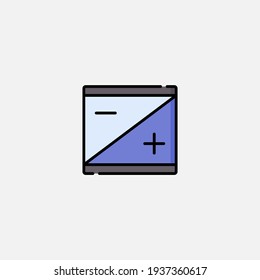 Leeres Akkusymbol, Vektorsymbol, Symbol, Logo-Illustration für Web und Mobile