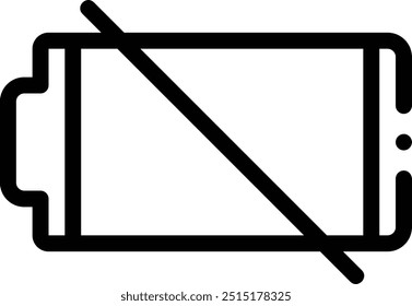 empty battery icon. Thin Linear Style Design Isolated On White Background