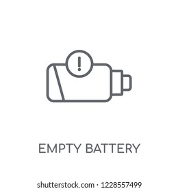 Empty battery linear icon. Modern outline Empty battery logo concept on white background from User Interface and Web Navigation collection. Suitable for use on web apps, mobile apps and print media.