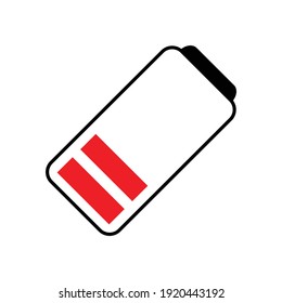 batería vacía de bajo consumo de energía icono ilustración vector en fondo blanco