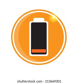 Empty Battery. orange icon